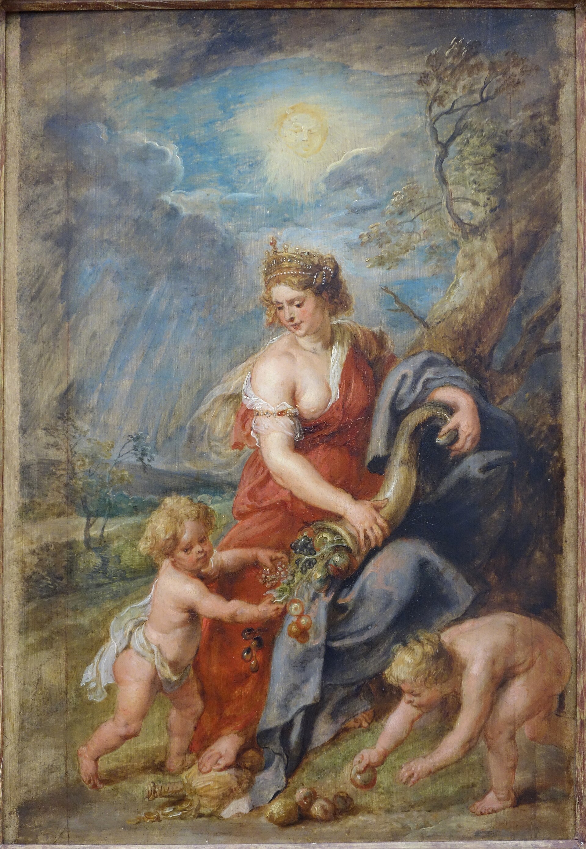 Peter Paul Rubens, Abundantia (c. 1630) — a divine feminine figure pouring fruit from a cornucopia
